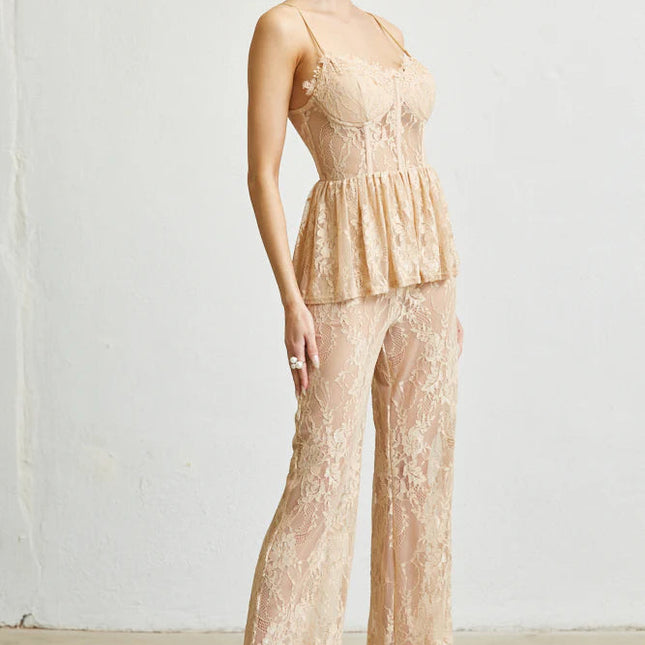 Queeny Sleeveless Spaghetti Strap Party Evening  Dress Jumpsuit