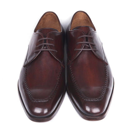 Paul Parkman Brown & Bordeaux Leather Apron Derby Shoes (ID#33BRD92)