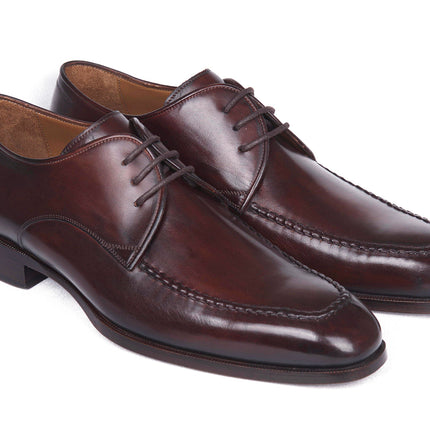 Paul Parkman Brown & Bordeaux Leather Apron Derby Shoes (ID#33BRD92)