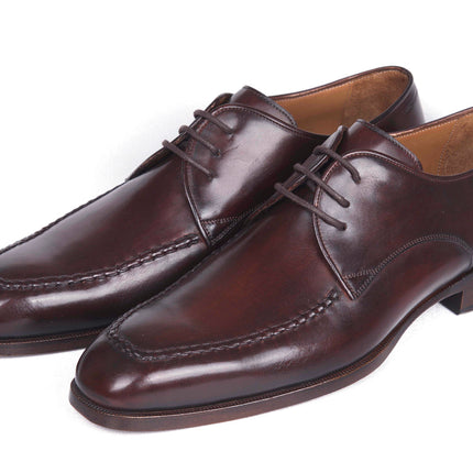 Paul Parkman Brown & Bordeaux Leather Apron Derby Shoes (ID#33BRD92)