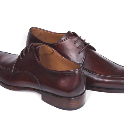 Paul Parkman Brown & Bordeaux Leather Apron Derby Shoes (ID#33BRD92)