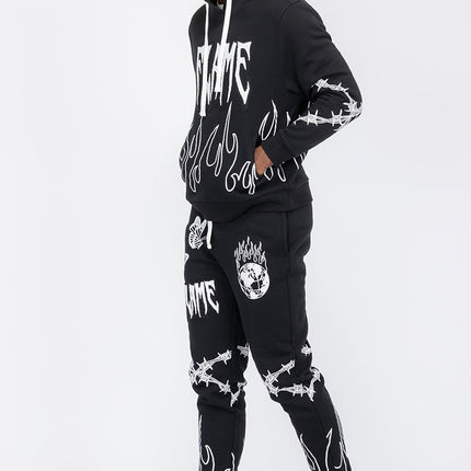 Chenille Flame Sweat Suit