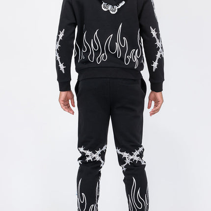 Chenille Flame Sweat Suit