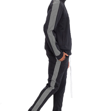 Single Stripe Zip Up Track Jacket and Track Pant Matching Set SET123