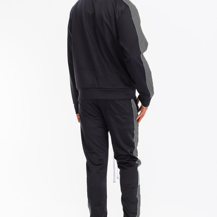 Single Stripe Zip Up Track Jacket and Track Pant Matching Set SET123