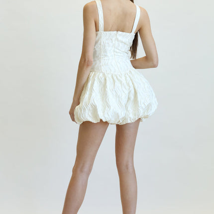 Broca - Wavy Textured Jacquard Fabric Romper