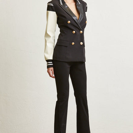 Long Sleeve Lapel Blazer for Women