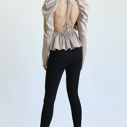 Eva Square Neckline Top with Peplum Waist