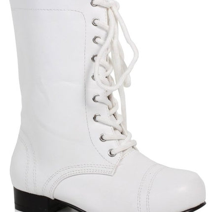 Ellie 248631 Childrens White Ankle Combat Boot, Large