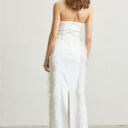 Buckled Feather Corset Dress