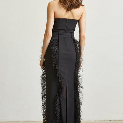 Buckled Feather Corset Dress