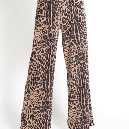 Bianca Velvet Pants in Leopard Print