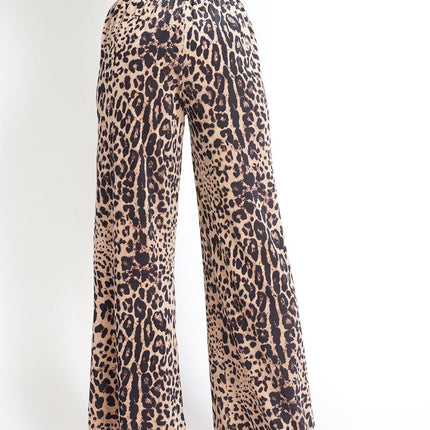 Bianca Velvet Pants in Leopard Print