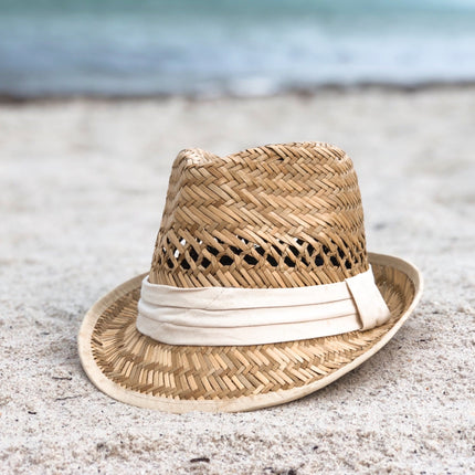 ‘Say Aloha’ Natural Straw Fedora Hat