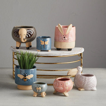 Pink Fish Mini Planter Pot | Tropical Shaped Fish Pot | 5" x 3"