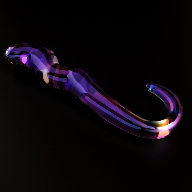 Blue Flame Curved Glass Dildo