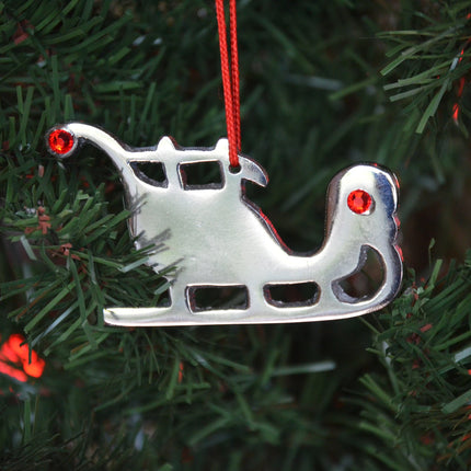 Handmade Christmas Ornaments Set of 4 with Red Ruby