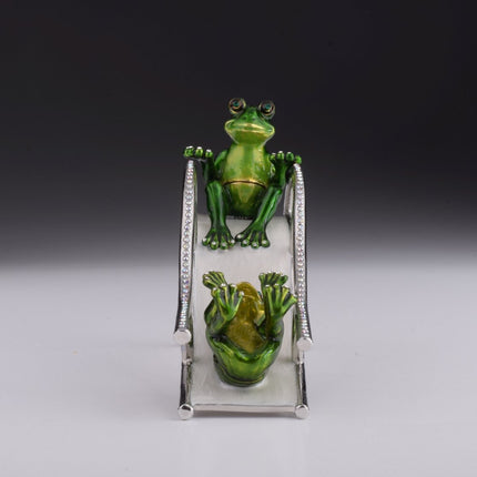 Two Frogs Riding Slide