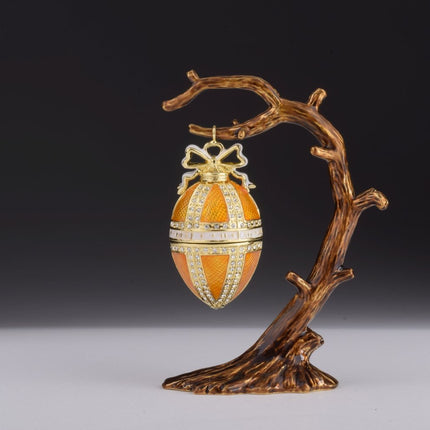 Orange Russian Egg Hanging of a Tree Branch
