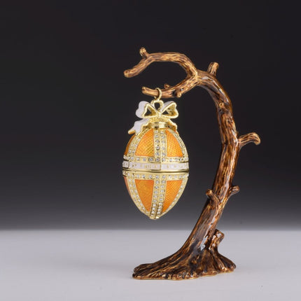 Orange Russian Egg Hanging of a Tree Branch