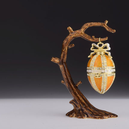 Orange Russian Egg Hanging of a Tree Branch