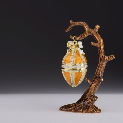 Orange Russian Egg Hanging of a Tree Branch