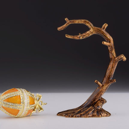 Orange Russian Egg Hanging of a Tree Branch