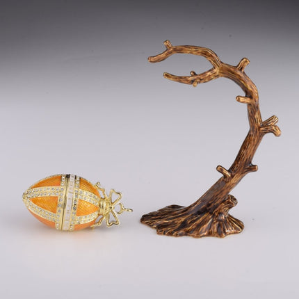 Orange Russian Egg Hanging of a Tree Branch