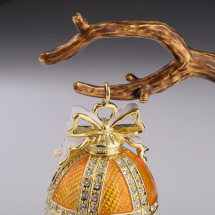 Orange Russian Egg Hanging of a Tree Branch