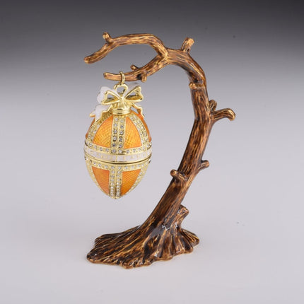 Orange Russian Egg Hanging of a Tree Branch