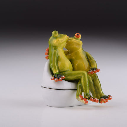 Two Frogs in love Sitting Together