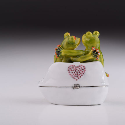 Two Frogs in love Sitting Together