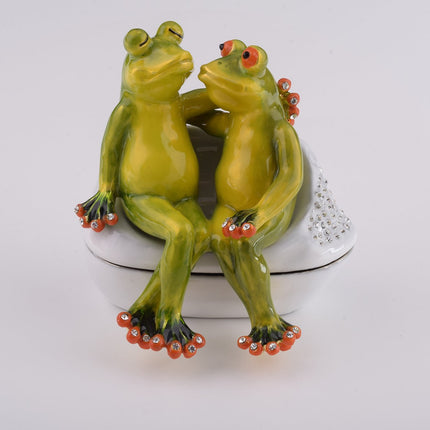 Two Frogs in love Sitting Together