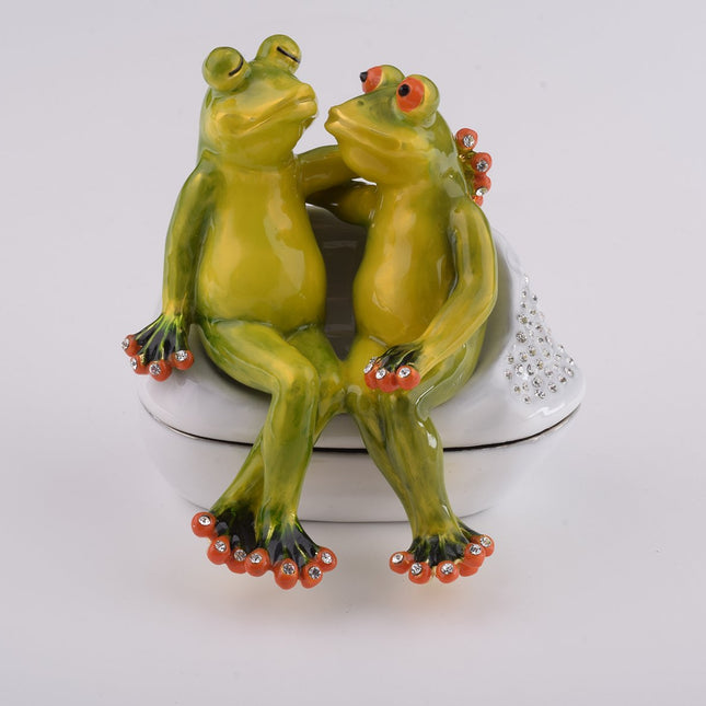Two Frogs in love Sitting Together