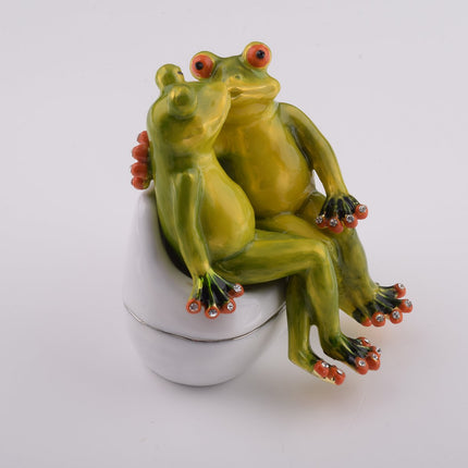 Two Frogs in love Sitting Together