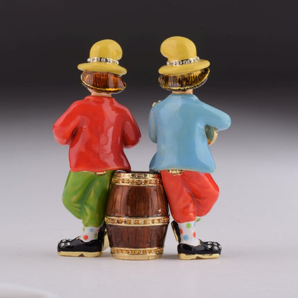 Two Circus Clowns Playing Music