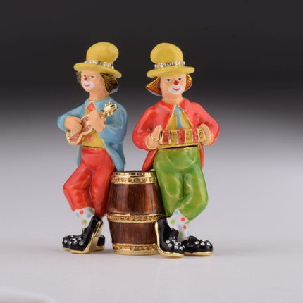 Two Circus Clowns Playing Music