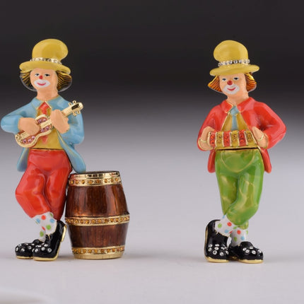 Two Circus Clowns Playing Music