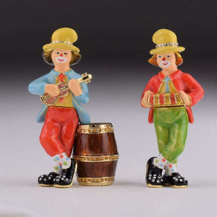 Two Circus Clowns Playing Music