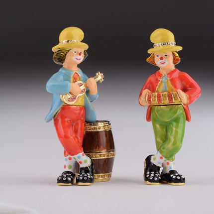 Two Circus Clowns Playing Music