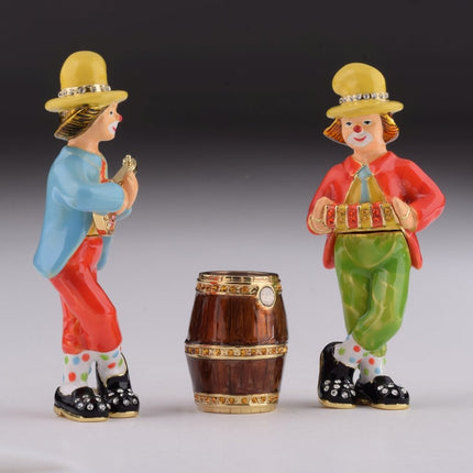 Two Circus Clowns Playing Music