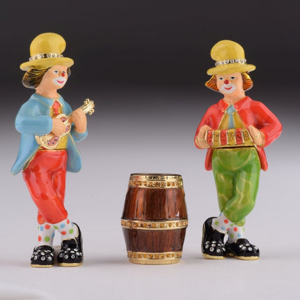 Two Circus Clowns Playing Music
