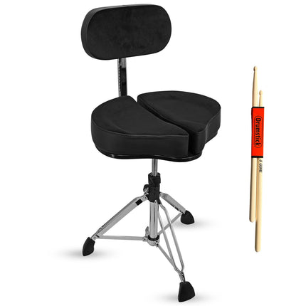 5Core Drum Throne Padded Guitar Stool Backrest Drummer Seat for Adults