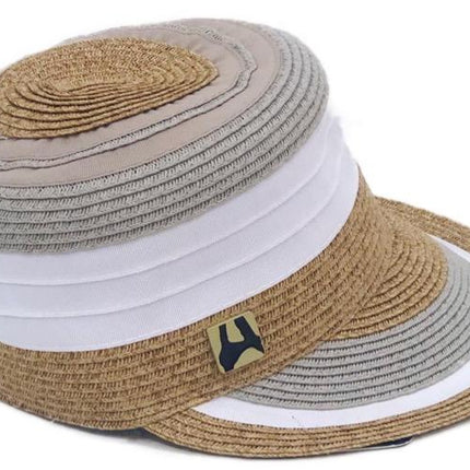 Grey Ribbon Visor Hat