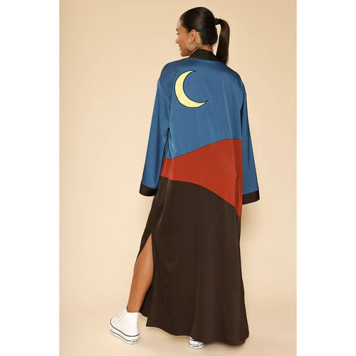 Desert Night Kimono Big Long Textured Satin Duster | Light Jacket,