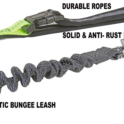 Dog Leash, Black 3 Pockets Waist Belt