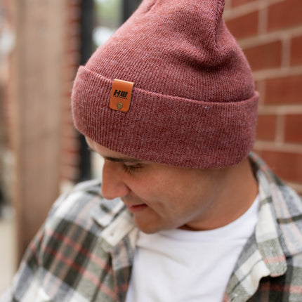 HAAKWEAR Knit Cuffed Beanie - Rusty Burgundy