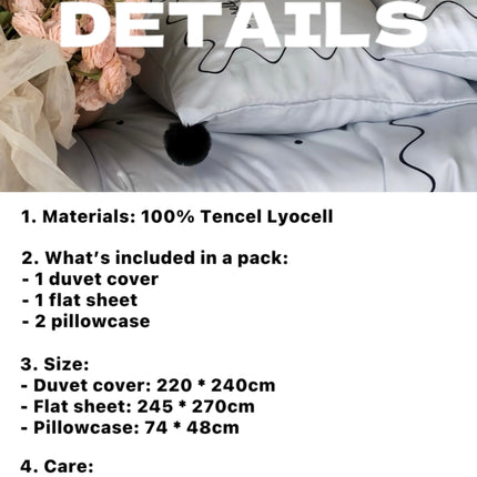 Elegant Retro Nordic Silky Smooth Tencel Lyocell Queen Size Duvet