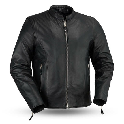 Ace - Clean Cafe Style Men's Leather Jacket