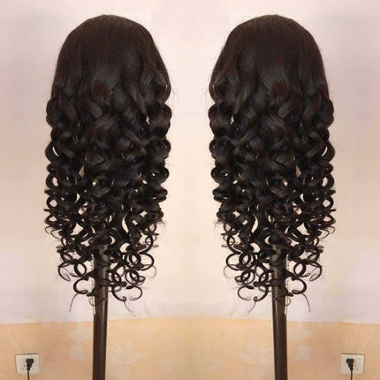 180% Density Full 4x4 Transparent Lace Front Loose Wave Human Hair Wig